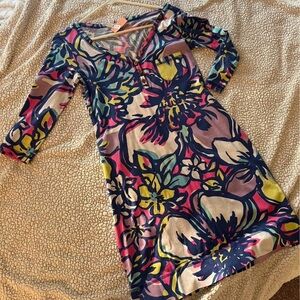 Lilly Pulitzer Purple Pink Sheath Midi Dress